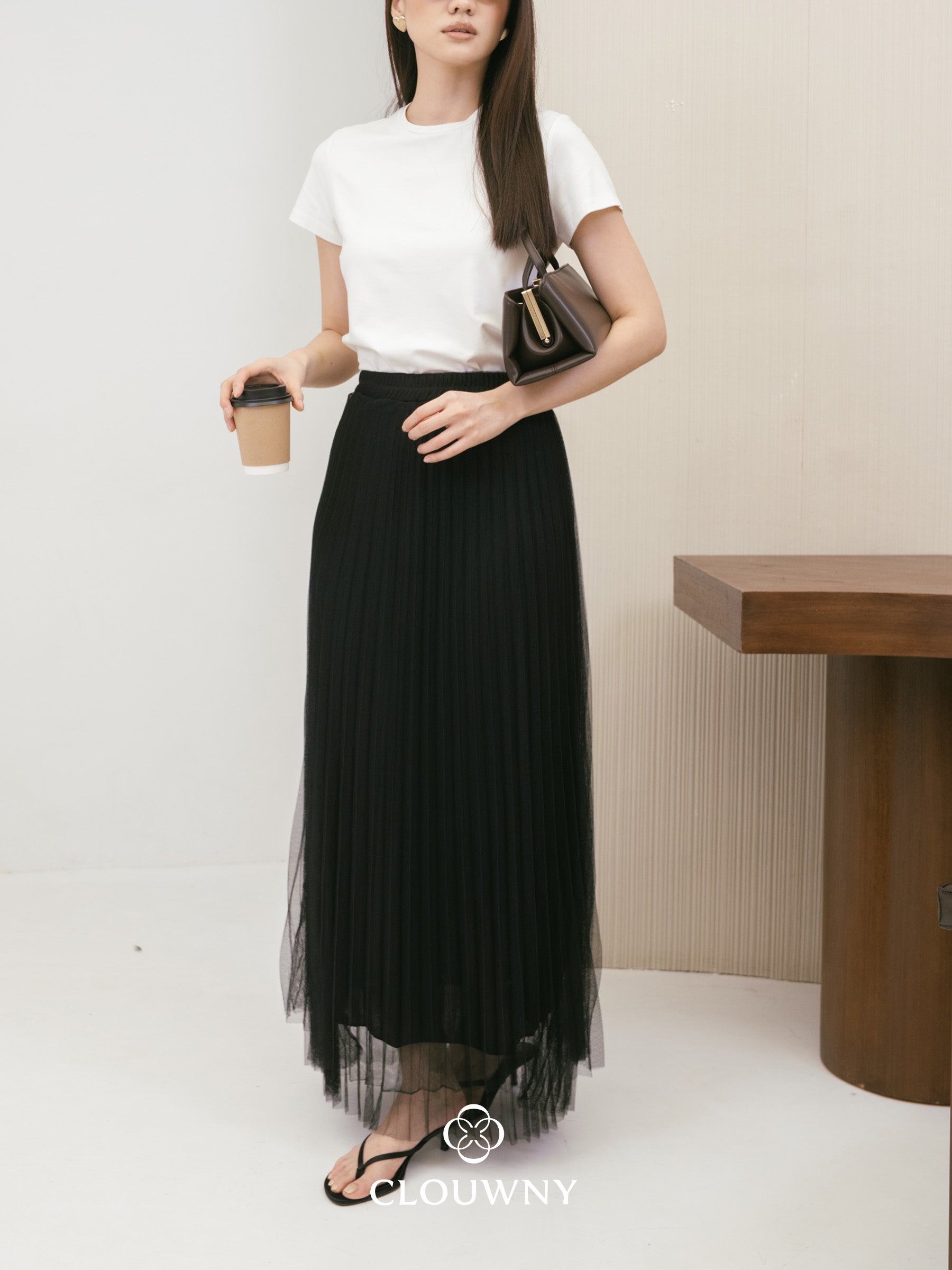 Onyva Tutu Pleats Skirt - Black